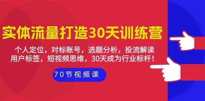 实体流量打造30天训练营：个人定位，对标账号，选题分析，投流解读（70节）-老月项目库