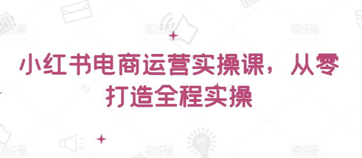 小红书电商运营实操课，​从零打造全程实操-老月项目库