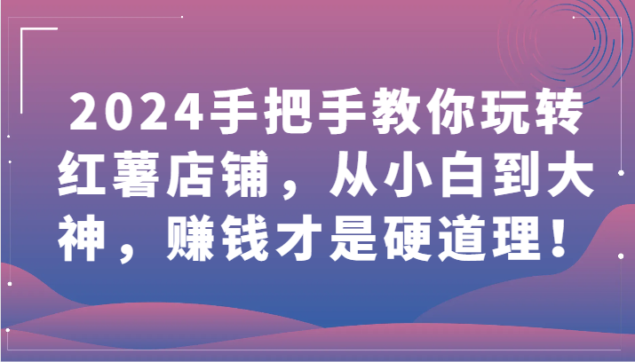 2024手把手教你玩转红薯店铺，从小白到大神，赚钱才是硬道理！-老月项目库