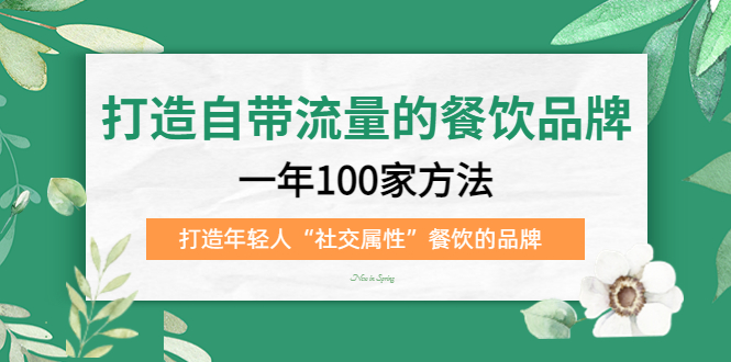 打造自带流量的餐饮品牌：一年100家方法 打造年轻人“社交属性”餐饮的品牌-老月项目库