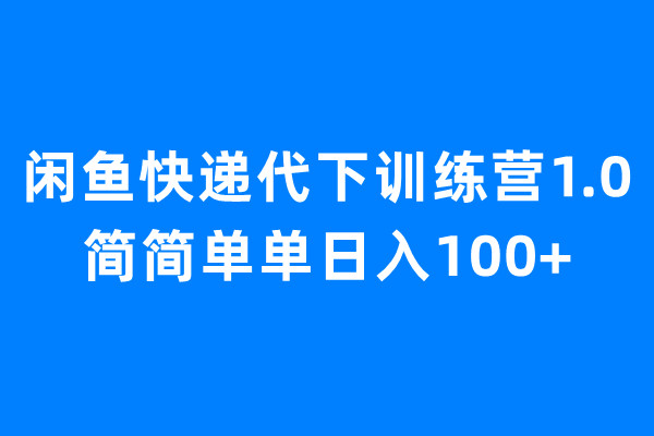 闲鱼快递代下训练营1.0，简简单单日入100+-老月项目库