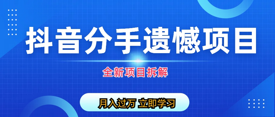 自媒体抖音分手遗憾项目私域项目拆解-老月项目库