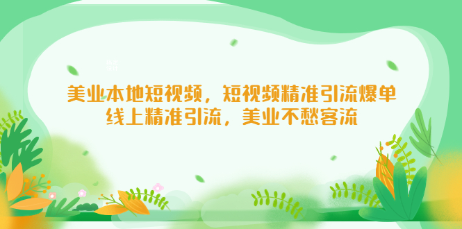 美业本地短视频，短视频精准引流爆单，线上精准引流，美业不愁客流-老月项目库