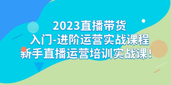 2023直播带货入门-进阶运营实战课程：新手直播运营培训实战课！-老月项目库