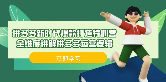 拼多多·新时代爆款打造特训营，全维度讲解拼多多运营逻辑（21节课）-老月项目库