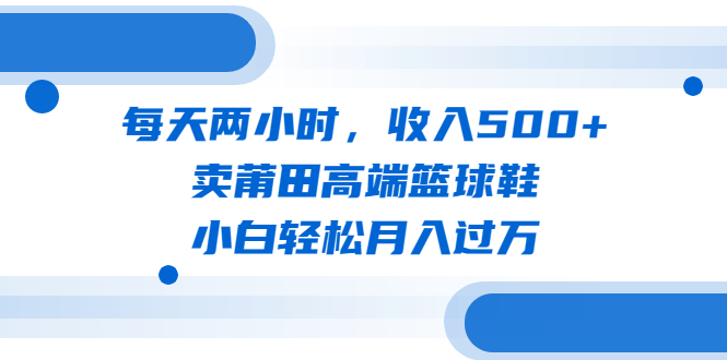 每天两小时，收入500+，卖莆田高端篮球鞋，小白轻松月入过万（教程+素材）-老月项目库