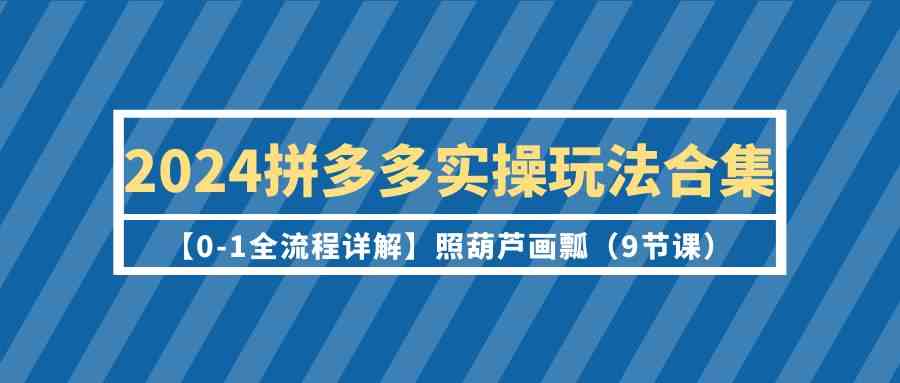 （9559期）2024拼多多实操玩法合集【0-1全流程详解】照葫芦画瓢（9节课）-老月项目库