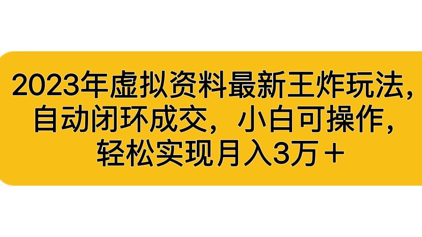 2023年虚拟资料最新王炸玩法，自动闭环成交，小白可操作，轻松实现月入3…-老月项目库