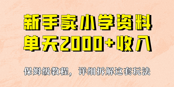 我如何通过卖小学资料，实现单天2000+，实操项目，保姆级教程+资料+工具-老月项目库