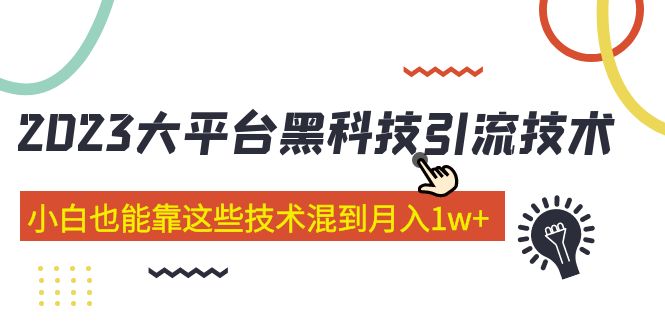 价值4899的2023大平台黑科技引流技术 小白也能靠这些技术混到月入1w+29节课-老月项目库