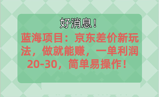 越早知道越能赚到钱的蓝海项目：京东大平台操作，一单利润20-30，简单易操作-老月项目库