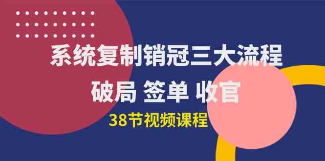 （10171期）系统复制 销冠三大流程，破局 签单 收官（38节视频课）-老月项目库