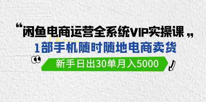 （9547期）闲鱼电商运营全系统VIP实战课，1部手机随时随地卖货，新手日出30单月入5000-老月项目库