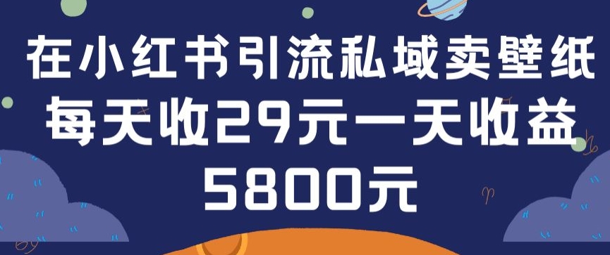 在小红书引流私域卖壁纸每张29元单日最高卖出200张(0-1搭建教程)-老月项目库