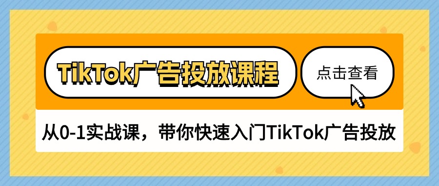 TikTok广告投放课程，从0-1实战课，带你快速入门TikTok广告投放（30节课）-老月项目库