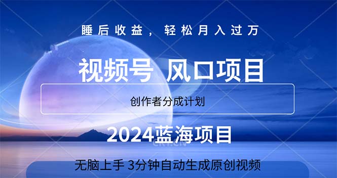 2024蓝海项目，3分钟自动生成视频，月入过万-老月项目库