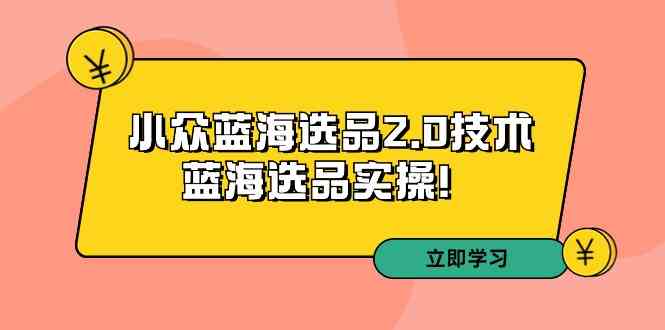 （9189期）拼多多培训第33期：小众蓝海选品2.0技术-蓝海选品实操！-老月项目库