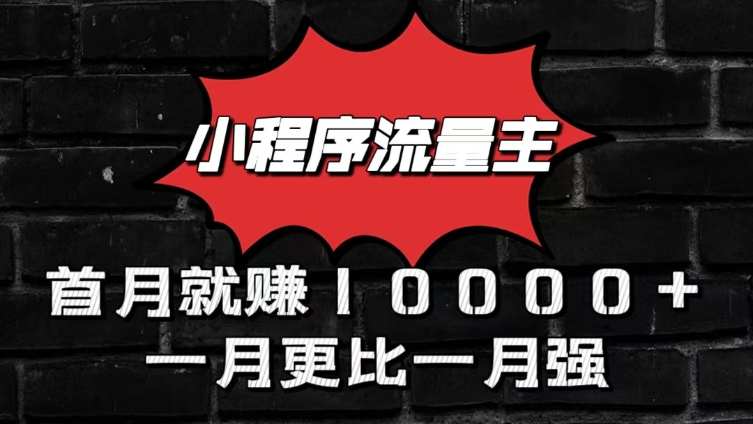 小程序流量主首月就赚10000+，一月更比一月强！小本创业首选-老月项目库