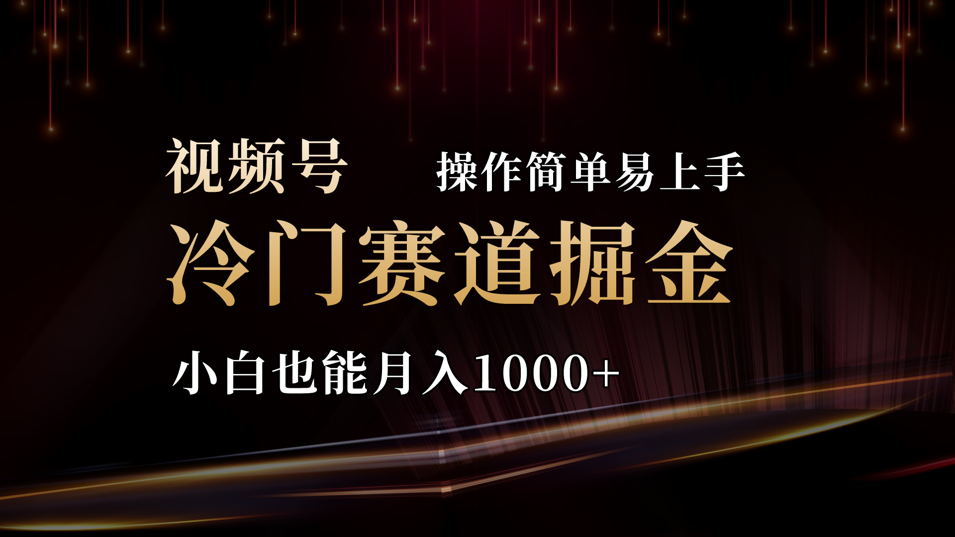 2024视频号冷门赛道掘金，操作简单轻松上手，小白也能月入1000+-老月项目库