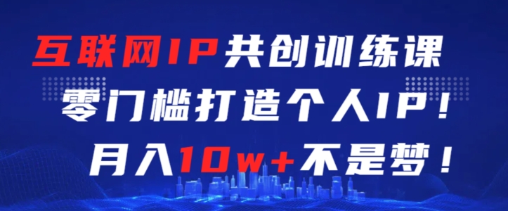 互联网IP共创训练课，零门槛零基础打造个人IP，月入10w+不是梦-老月项目库