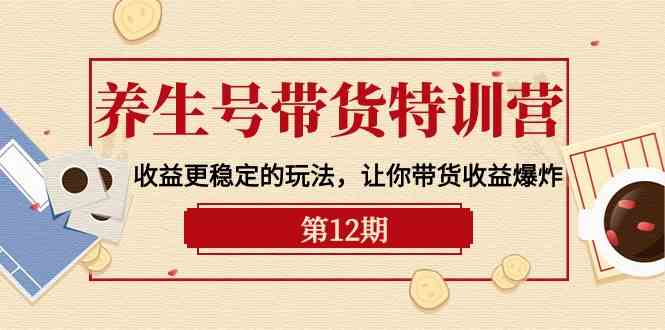 养生号带货特训营【12期】收益更稳定的玩法，让你带货收益爆炸（9节直播课）-老月项目库