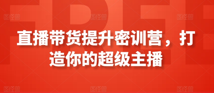 直播带货提升密训营，打造你的超级主播-老月项目库