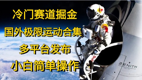 （10745期）冷门赛道掘金，国外极限运动视频合集，多平台发布，小白简单操作-老月项目库