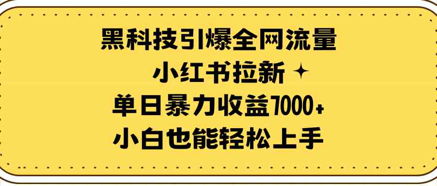 （9679期）黑科技引爆全网流量小红书拉新，单日暴力收益7000+，小白也能轻松上手-老月项目库