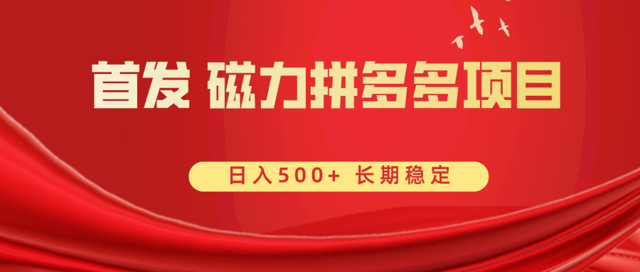 首发 磁力拼多多自撸 日入500+-老月项目库