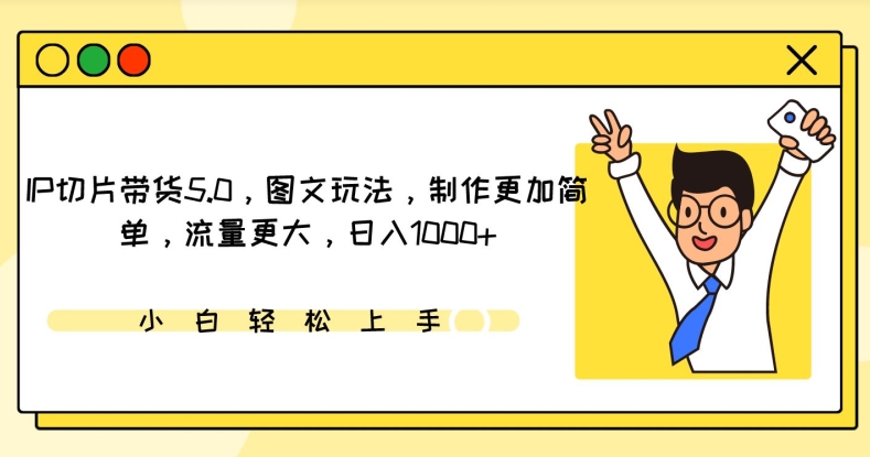 IP切片带货5.0，图文玩法，制作更加简单，流量更大，日入1000+-老月项目库