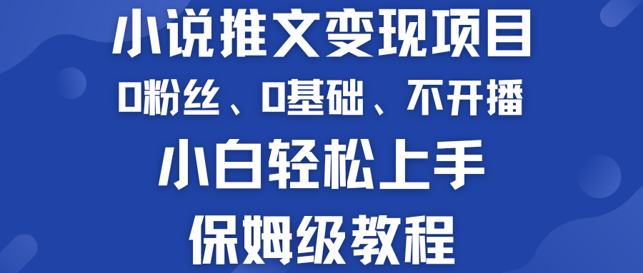 小说推文变现项目 0基础 不开播 小白轻松上手 保姆级教程-老月项目库