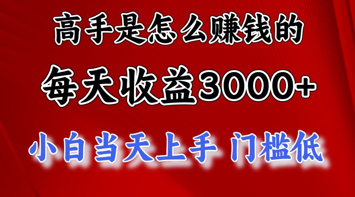 高手是怎么赚钱的，一天收益3000+，闷声发财项目，不是一般人能看懂的-老月项目库