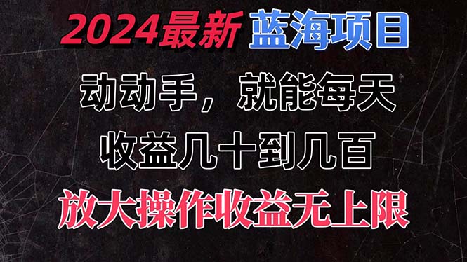 有手就行的2024全新蓝海项目，每天1小时收益几十到几百，可放大操作-老月项目库