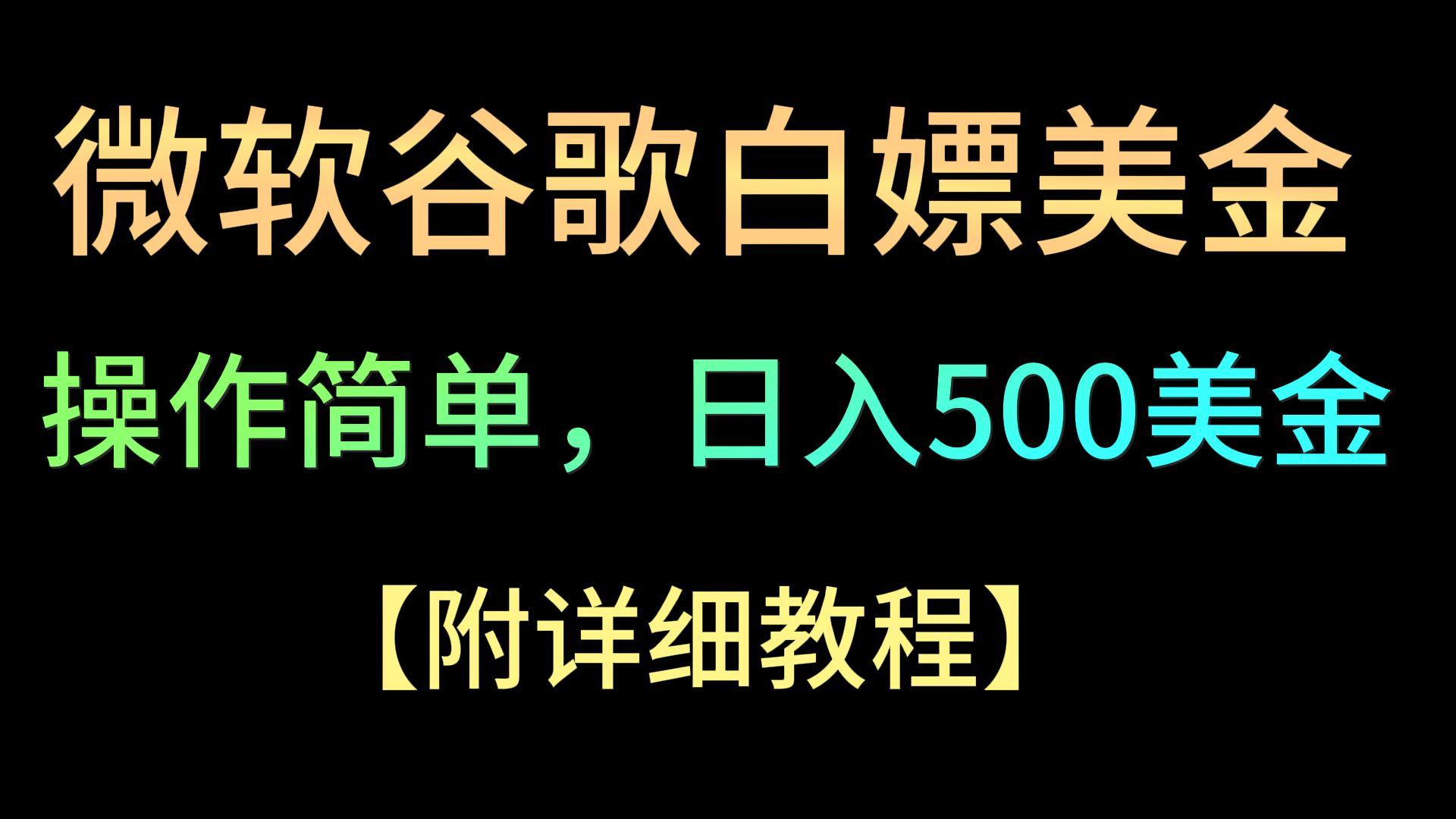 微软谷歌项目3.0，轻松日赚500+美金，操作简单，小白也可轻松入手！-老月项目库