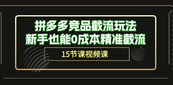 （10301期）拼多多竞品截流玩法，新手也能0成本精准截流（15节课）-老月项目库