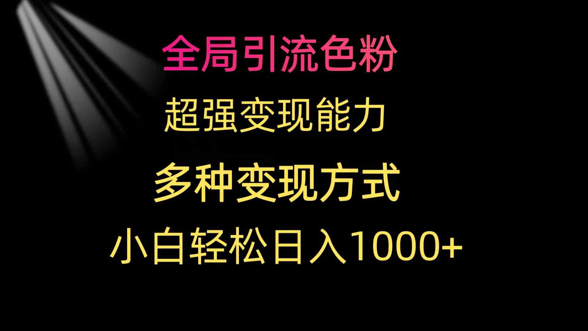 （9680期）全局引流色粉 超强变现能力 多种变现方式 小白轻松日入1000+-老月项目库