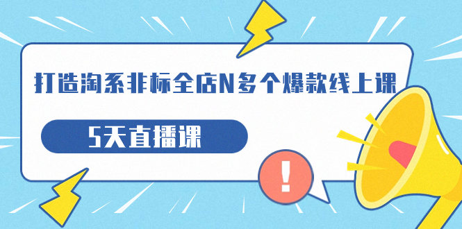 打造-淘系-非标全店N多个爆款线上课，5天直播课（19期）-老月项目库