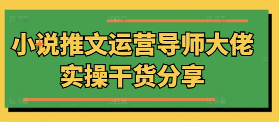 小说推文运营导师大佬实操干货分享-老月项目库