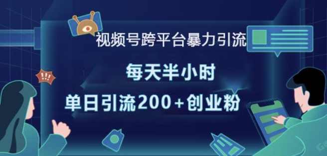 视频号跨平台暴力引流，每天半小时，单日引流200+精准创业粉-老月项目库