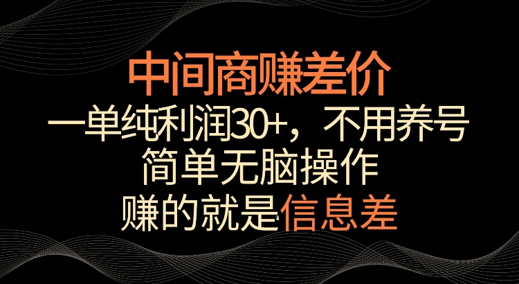 利用信息查赚差价，每单都有高利润，简单无脑操作，轻松日入多张-老月项目库