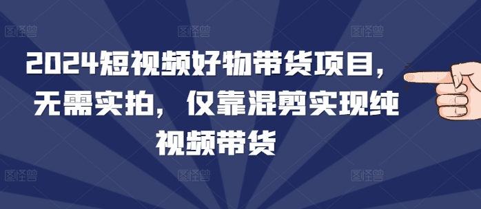 2024短视频好物带货项目，无需实拍，仅靠混剪实现纯视频带货-老月项目库