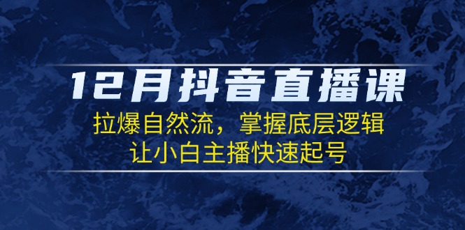 （13807期）12月抖音直播课：拉爆自然流，掌握底层逻辑，让小白主播快速起号-老月项目库