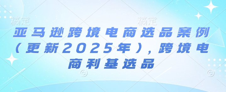 亚马逊跨境电商选品案例(更新2025年)，跨境电商利基选品-老月项目库