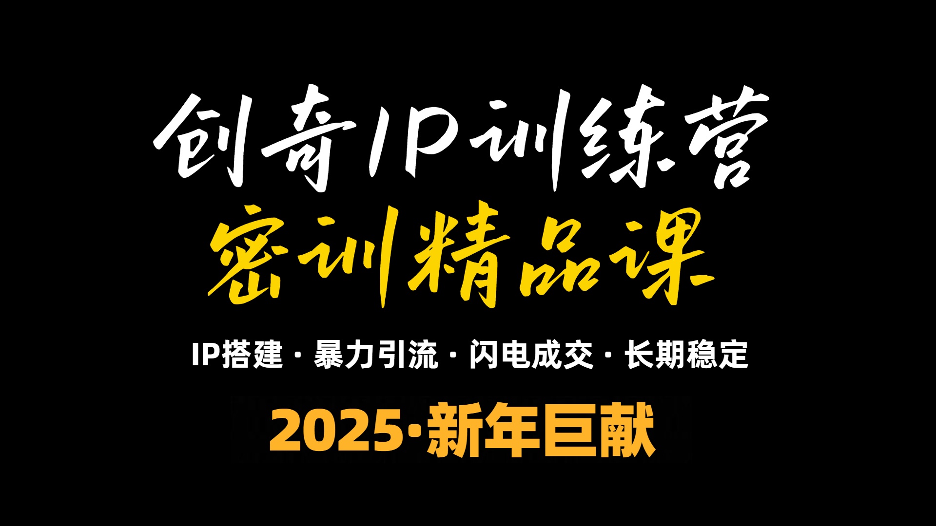 （13898期）2025年“知识付费IP训练营”小白避坑年赚百万，暴力引流，闪电成交-老月项目库