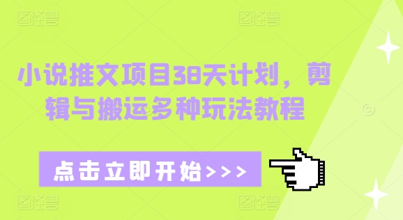 小说推文项目38天计划，剪辑与搬运多种玩法教程-老月项目库